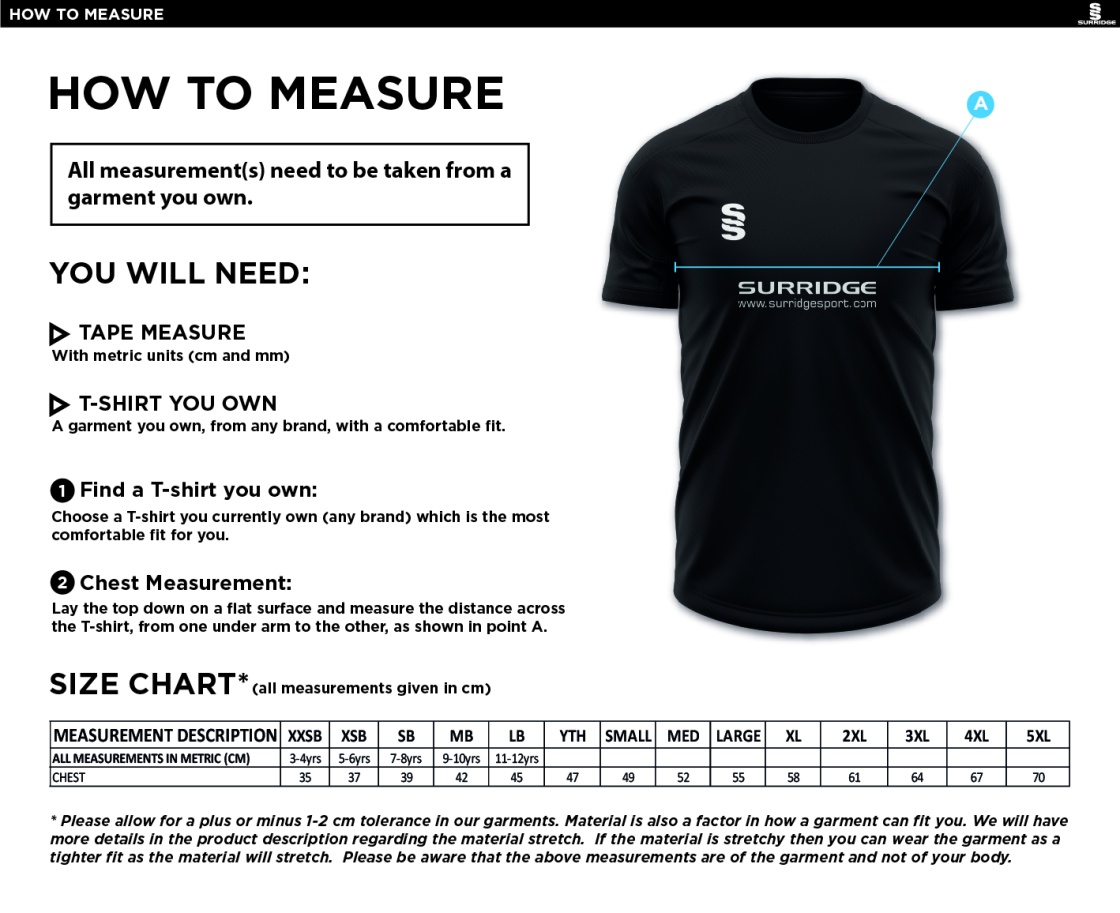 Cumbria 50's Dual Games Shirt : Navy - Size Guide